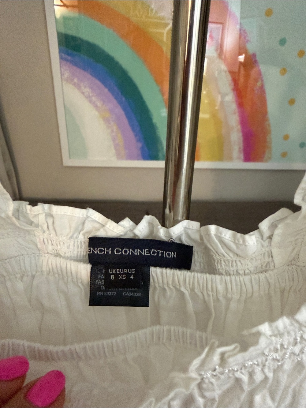 French Connection White Smocked Maxi Dress - Picture 2 of 2